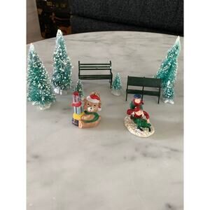 Vintage Ceramic and Porcelain Christmas Figurines and Trees
